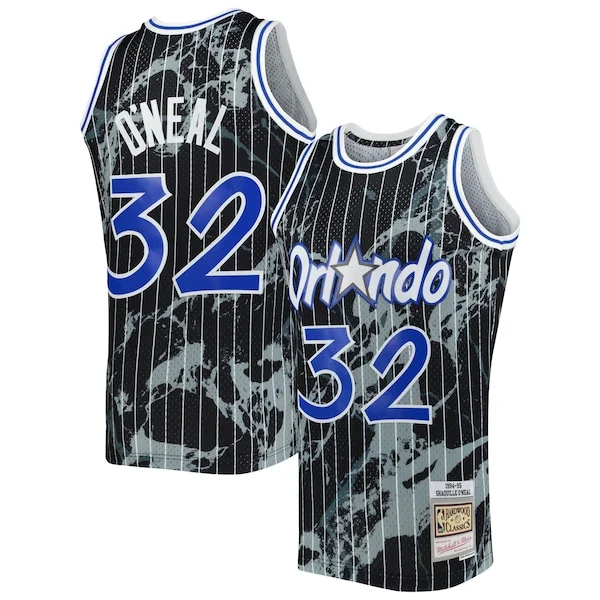 Fantastico Gorgeous Shaquille O'Neal Orlando Magic 1994/95 Hardwood Classics Marble Swingman Jersey Black