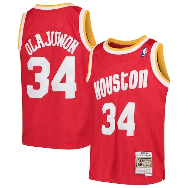 Fantastico Hakeem Olajuwon Houston Rockets Youth Swingman Throwback Jersey Red