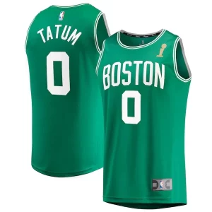Fantastico Incantevole Jayson Tatum Boston Celtics 2024 NBA Finals Champions Fast Break Replica Player Jersey Kelly Green Icon Edition