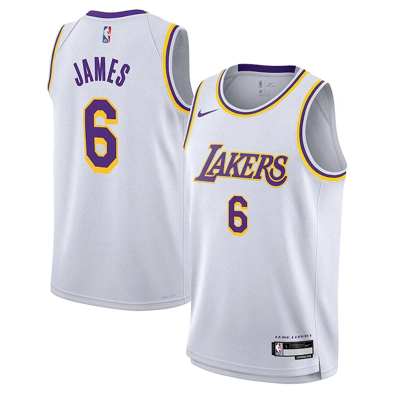 Incantevole Accattivante LeBron James Los Angeles Lakers Nike Youth Performance Swingman Jersey Association Edition White