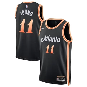 Fantastico Lussuoso Trae Young Atlanta Hawks Nike Unisex 2022/23 Swingman Jersey City Edition Black