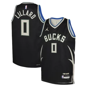 Fantastico Pratico Prestigioso Damian Lillard Milwaukee Bucks Jordan Brand Youth Swingman Jersey Statement Edition Black
