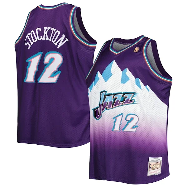Fantastico Prestigioso Incantevole John Stockton Utah Jazz Big & Tall Hardwood Classics 1996/97 Swingman Jersey Purple