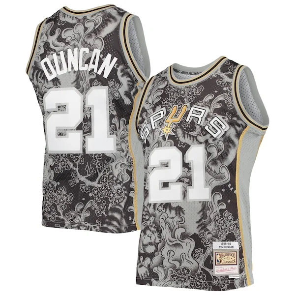 Fantastico Tim Duncan San Antonio Spurs Hardwood Classics 1998/99 Lunar New Year Swingman Jersey Black