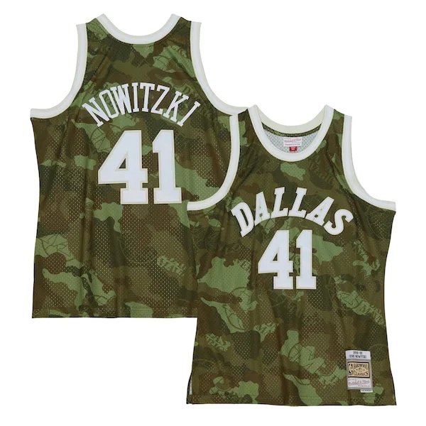 Fantastico Versatile Classico Dirk Nowitzki Dallas Mavericks Hardwood Classics 1998/99 Ghost Green Swingman Jersey Camo
