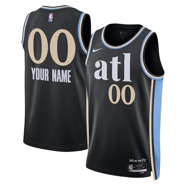 Fascinante Attraente Atlanta Hawks Nike Unisex 2023/24 Custom Swingman Jersey Black City Edition