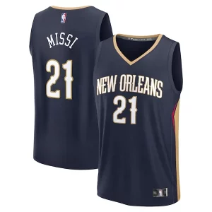 Fascinante Attraente Yves Missi New Orleans Pelicans 2024 NBA Draft Fast Break Player Jersey Icon Edition Navy