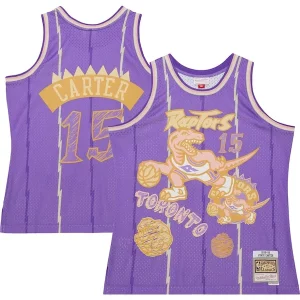 Fascinante Duraturo Vince Carter Toronto Raptors 1998/99 Swingman Sidewalk Sketch Jersey Purple