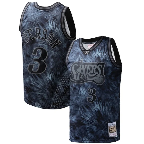 Fascinante Stupendo Allen Iverson Philadelphia 76ers Hardwood Classics 1997/98 Tie Dye Swingman Jersey Black