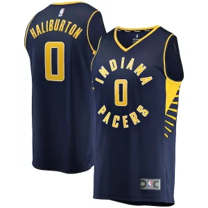 Fascinante Tyrese Haliburton Indiana Pacers Fast Break Replica Jersey Icon Edition Navy