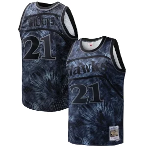 Fascinante Versatile Incantevole Dominique Wilkins Atlanta Hawks Hardwood Classics 1986/87 Tie Dye Swingman Jersey Black