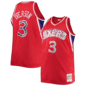 Gorgeous Allen Iverson Philadelphia 76ers Big & Tall 1996/97 NBA 75th Anniversary Diamond Swingman Jersey Red
