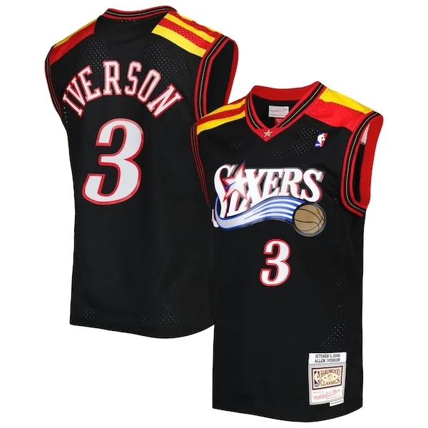 Gorgeous Allen Iverson Philadelphia 76ers Hardwood Classics 2006/07 Swingman Jersey Black
