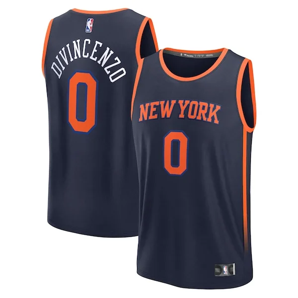Gorgeous Donte DiVincenzo New York Knicks Fast Break Replica Player Jersey Statement Edition Navy