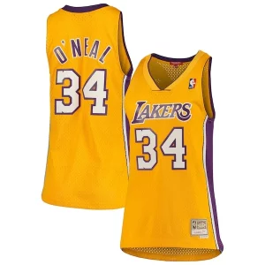 Gorgeous Duraturo Shaquille O'Neal Los Angeles Lakers Women's 1999/00 Hardwood Classics Swingman Jersey Gold