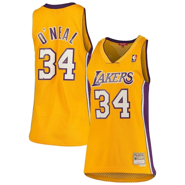 Gorgeous Duraturo Shaquille O'Neal Los Angeles Lakers Women's 1999/00 Hardwood Classics Swingman Jersey Gold