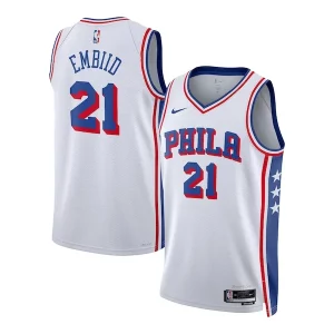 Gorgeous Joel Embiid Philadelphia 76ers Nike Unisex Swingman Jersey Association Edition White/Royal