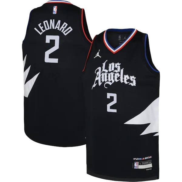 Gorgeous Kawhi Leonard LA Clippers Jordan Brand Youth Swingman Jersey Statement Edition Black