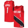 Gorgeous Magnifico Anfernee Simons Portland Trail Blazers Jordan Brand Swingman Player Jersey Statement Edition Red/Black