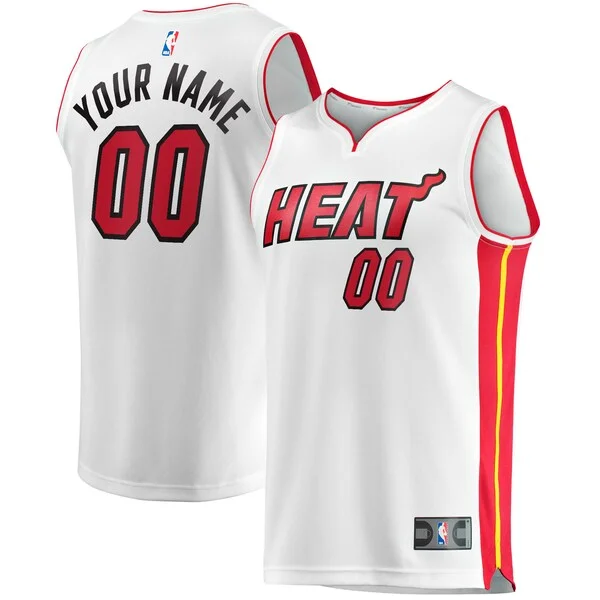 Gorgeous Magnifico Miami Heat Youth Fast Break Custom Replica Jersey Association Edition White