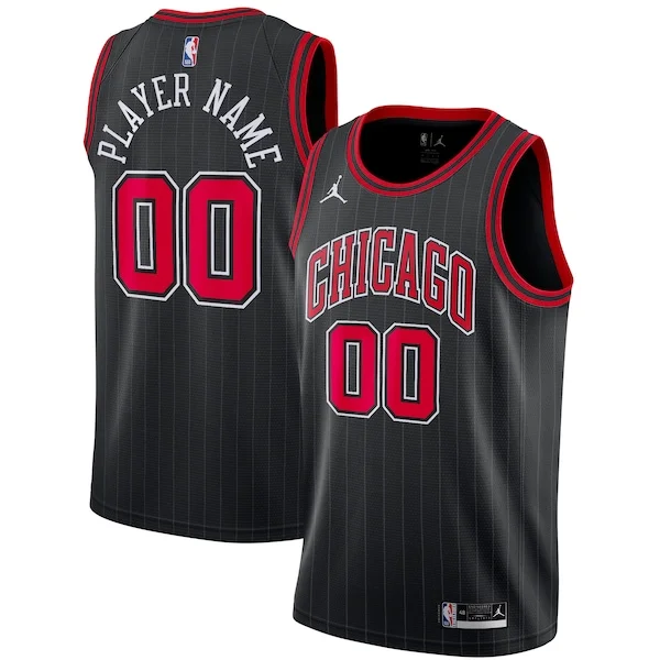 Gorgeous Moderno Chicago Bulls Jordan Brand Swingman Custom Jersey Statement Edition Black