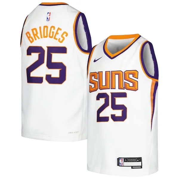 Gorgeous Splendido Eccezionale Mikal Bridges Phoenix Suns Nike Youth Swingman Jersey Association Edition White/Purple
