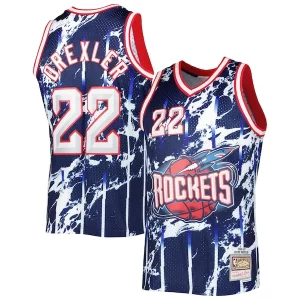 Gorgeous Stupendo Comodo Clyde Drexler Houston Rockets 1996/97 Hardwood Classics Marble Swingman Jersey Navy