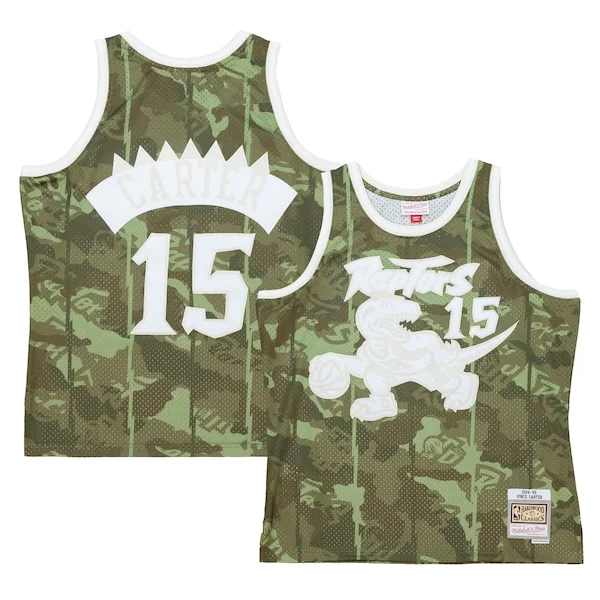 Gorgeous Vince Carter Toronto Raptors Hardwood Classics 1998/99 Ghost Green Swingman Jersey Camo