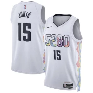 Incantevole Eccezionale Nikola Jokic Denver Nuggets Nike Unisex 2024/25 Swingman Player Jersey City Edition White