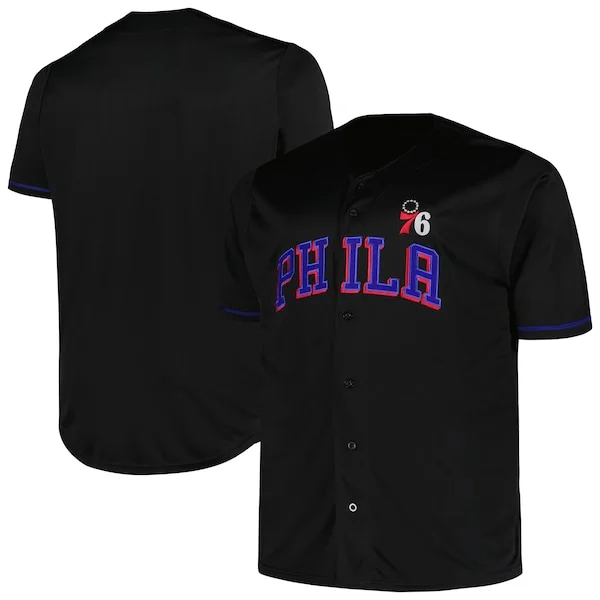 Incantevole Philadelphia 76ers Profile Big & Tall Pop Jersey Black