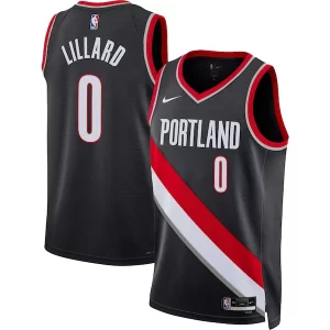 Incantevole Pratico Damian Lillard Portland Trail Blazers Nike Unisex Swingman Jersey Icon Edition Black/White
