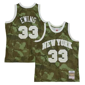 Lussuoso Bellissimo Patrick Ewing New York Knicks Hardwood Classics 1991/92 Ghost Green Swingman Jersey Camo