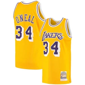 Lussuoso Comodo Sofisticato Shaquille O'Neal Los Angeles Lakers 1996/97 Hardwood Classics Authentic Jersey Gold