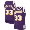 Lussuoso Eccezionale Kareem Abdul Jabbar Los Angeles Lakers Hardwood Classics Swingman Jersey Purple/Gold