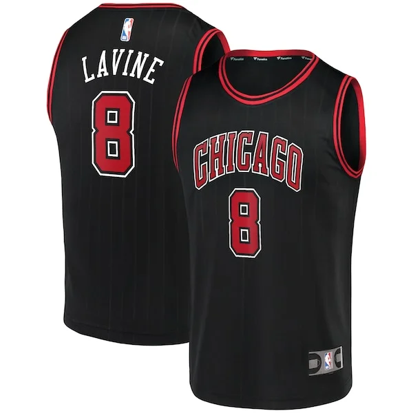 Lussuoso Gorgeous Zach LaVine Chicago Bulls Fast Break Team Replica Jersey Black Statement Edition