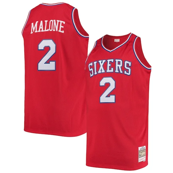 Lussuoso Moses Malone Philadelphia 76ers 1982/83 Big & Tall Hardwood Classics Swingman Jersey Red