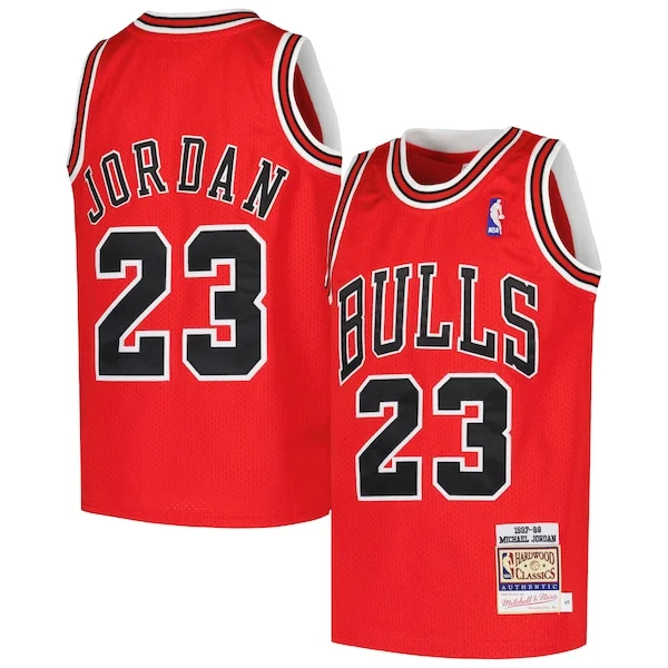 Lussuoso Pratico Carino Michael Jordan Chicago Bulls Youth Hardwood Classics 1997/98 Authentic Jersey Red