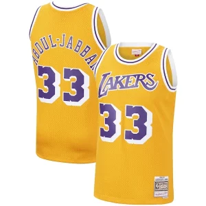 Lussuoso Versatile Kareem Abdul Jabbar Los Angeles Lakers Hardwood Classics Swingman Jersey Gold/Purple