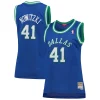 Magnifico Carino Incantevole Dirk Nowitzki Dallas Mavericks Women's Hardwood Classics Swingman Jersey Blue