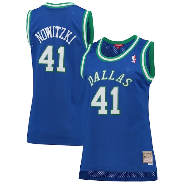 Magnifico Carino Incantevole Dirk Nowitzki Dallas Mavericks Women's Hardwood Classics Swingman Jersey Blue