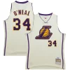 Magnifico Delizioso Fascinante Shaquille O'Neal Los Angeles Lakers Chainstitch Swingman Jersey Cream