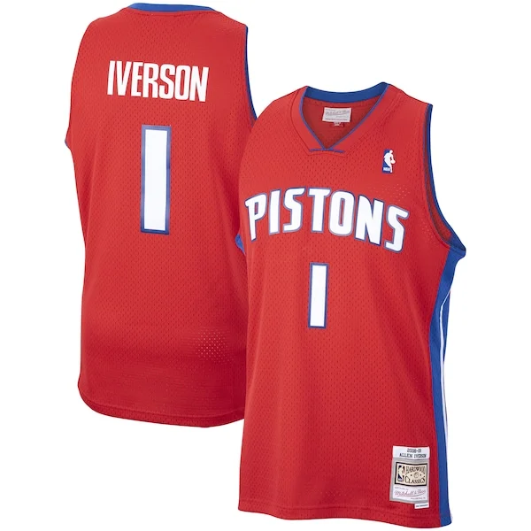 Magnifico Duraturo Ottimo Allen Iverson Detroit Pistons 2008/09 Hardwood Classics Swingman Jersey Red