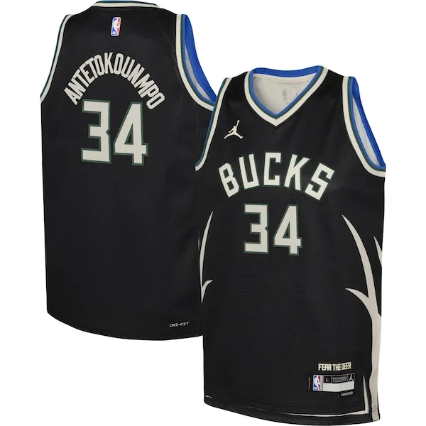 Magnifico Fantastico Giannis Antetokounmpo Milwaukee Bucks Jordan Brand Youth Swingman Jersey Statement Edition Black