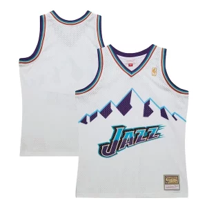 Magnifico Raffinato Resistente Utah Jazz 1996 97 Hardwood Classics Swingman Jersey White
