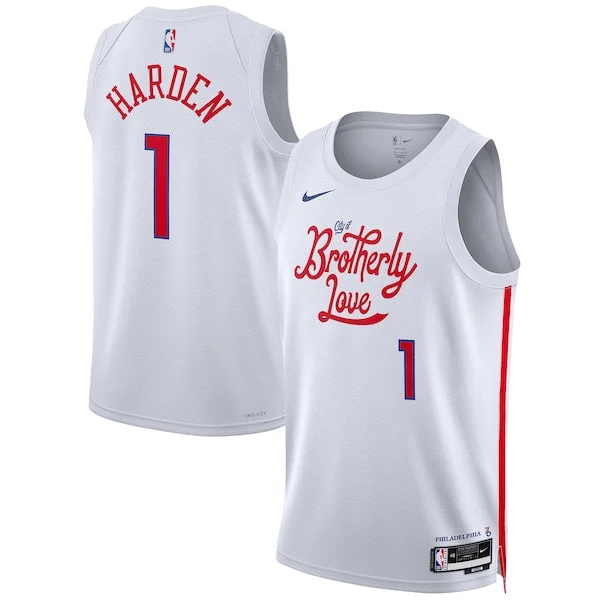 Meraviglioso Accattivante Prestigioso James Harden Philadelphia 76ers Nike Unisex 2022/23 Swingman Jersey City Edition White