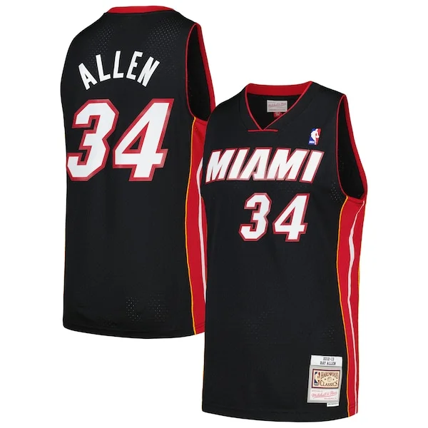 Meraviglioso Accattivante Ray Allen Miami Heat 2012/13 Hardwood Classics Swingman Jersey Black