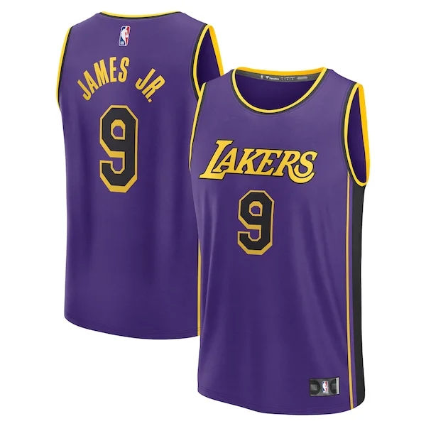 Meraviglioso Bronny James Los Angeles Lakers Fast Break Replica Player Jersey Statement Edition Purple
