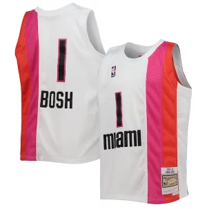 Meraviglioso Carino Prestigioso Chris Bosh Miami Heat Youth 2011/12 Hardwood Classics Swingman Jersey White