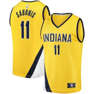 Meraviglioso Cool Domantas Sabonis Indiana Pacers Fast Break Replica Jersey Statement Edition Gold