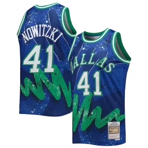 Meraviglioso Dirk Nowitzki Dallas Mavericks Hardwood Classics 1998/99 Hyper Hoops Swingman Jersey Blue
